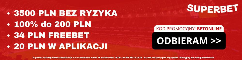 Superbet kod bonusowy - ponad 3500 PLN na start!